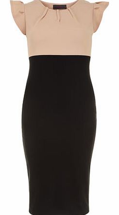 Womens Petals Peach  Black Two - Tone dress-