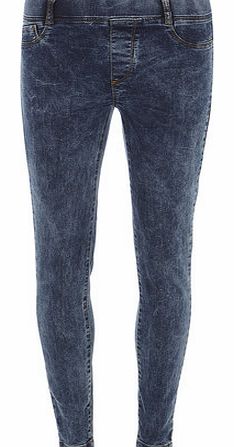 Dorothy Perkins Womens Petite Indigo Acid Wash Eden Jeggings-