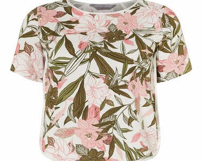 Womens Petite tropical waffle tee- Pink DP79264914