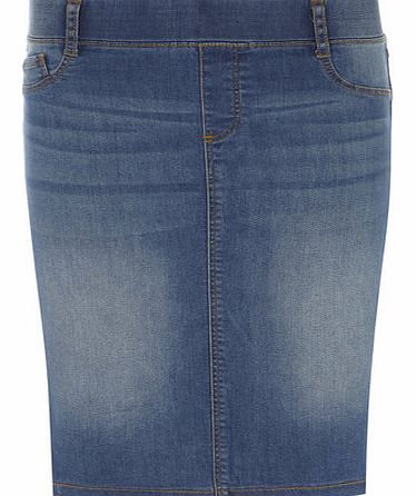 Womens Petite vintage denim skirt- Blue DP79253324