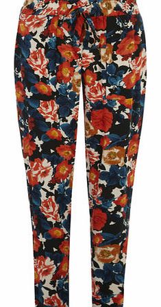 Dorothy Perkins Womens Poppy Printed Scarf Tie Joggers- Blue