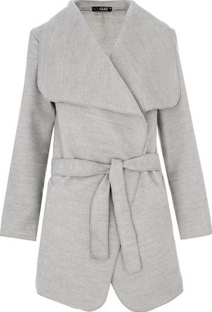 Dorothy Perkins, 1134[^]262015000706646 Womens Quiz Felt Waterfall Belt Jacket- Grey