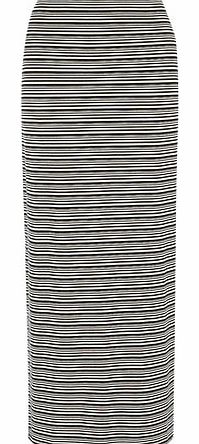 Womens Tall Black and White Maxi Skirt- Black