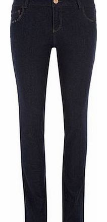 Womens Tall Indigo Straight Leg Jeans- Blue