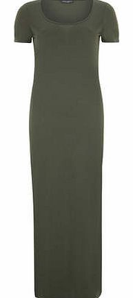 Womens Tall khaki tshirt maxi dress- Khaki