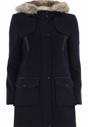 Womens Tall Navy Duffle Coat- Navy DP98517524