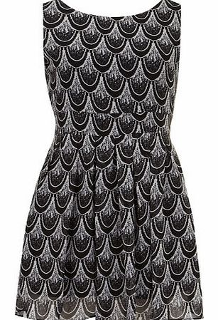 Womens Tenki Black And White Chiffon Dress-