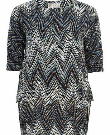 Womens Voulez Vous Blue 3/4 Sleeve Tunic- Blue