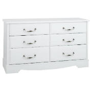 6 Drawer Wide Chest White