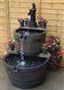 Tier Cascade Feature: Large - Oak Barrel Water Feature