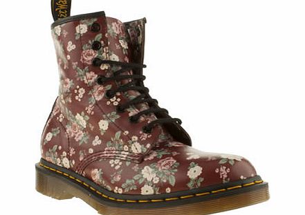 Burgundy 8 Eye Vintage Rose Boots