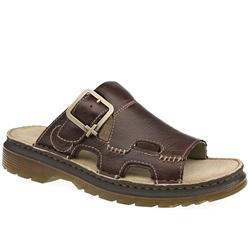 Male Robson Slide Leather Upper in Dark Brown