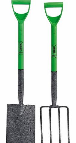 16566 Easy Find Carbon Steel Garden Fork and Spade Set