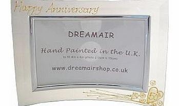 Dreamairshop 50th Golden Wedding Anniversary Gift Photo Frame( Land)(flower)Cream