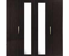 Oslo 4 Door Wardrobe With Mirrors - Black