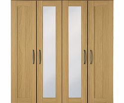 Oslo 4 Door Wardrobe With Mirrors - Oak