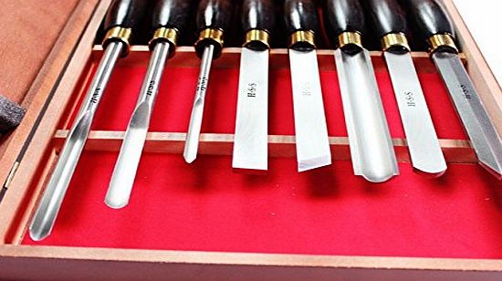 DRECHSELN Set of 8 HSS Beitel Professional Wood Turning Knives Set for Wood Turning Lathe