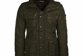 Olive green four pocket parka jacket