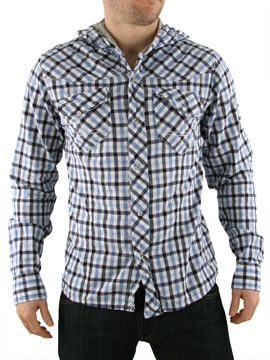 Indigo Check Check Mate Hooded Shirt