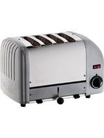 4 Slice Metallic Silver Toaster