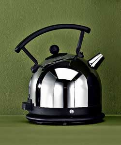 Polished Chrome and Black Dome Kettle