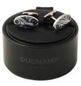 Blue Oval Cocoon Enamel Cufflinks