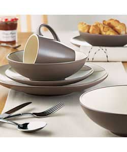 12 Piece Beige Dinner Set