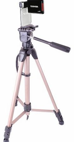 Extendable Professional Tripod For Toshiba Camileo P20 PX1687E-1CAM / Toshiba Camileo P100 Full HD Digital Video Camera 8 Mpix 16x Digital Zoom Black / Toshiba Camileo X400RD Camcorder With Carry Case