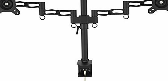 DM352 Double Twin LCD LED Desk Mount Arm Monitor Stand Bracket with Tilt and Swivel (Tilt 15|Swivel 180|Rotate 360)