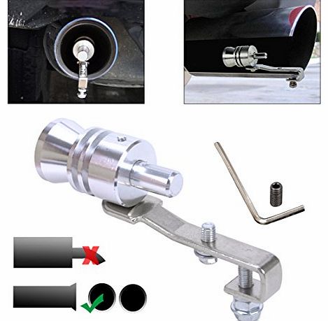  CA01988 Silver Car Turbo Sound Whistle Muffler Exhaust Pipe Auto Blow-off Valve Simulator L