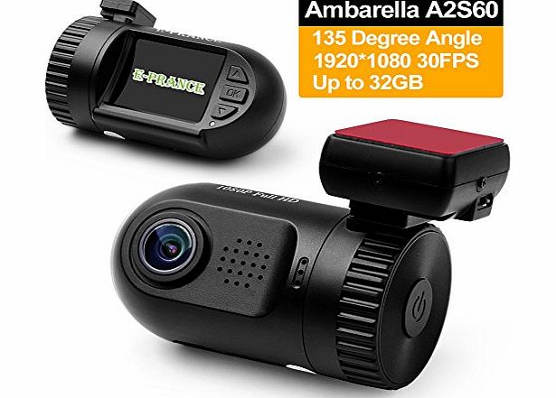 New Mini 0801 Original Ambarella A2S60 Chip 5M pixel CMOS Car DVR Recorder With High Resolution Full HD 1080P 30 FPS, OV2710 G-sensor + Car License Plate + H.264 + 135 Degree Wide Angle View