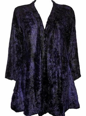 Eaonplus Purple Midnight Swing Velvet Edge to Edge Jacket - Size 34/36