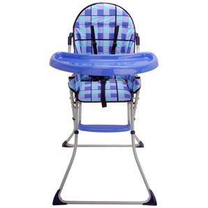 Petite Star Blue Check Highchair