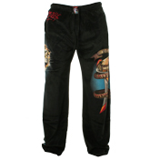 Black Velour Loungewear Pants