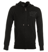 Tiger Jacquard Black Full Zip Hooded