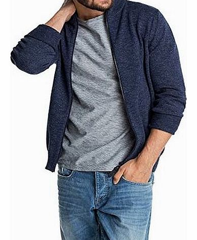  Mens Mao Long Sleeve Cardigan - Blue - Blau (INDIGO BLUE 498) - Small