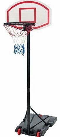 FREE STANDING BASKETBALL NET HOOP BACKBOARD WITH ADJUSTABLE STAND SET ON WHEELS