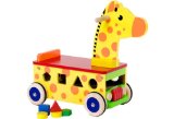 Wooden Shape Sorter Giraffe Ride On - EdduToys