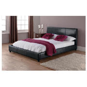 Faux Leather King Bed, Black & Silentnight