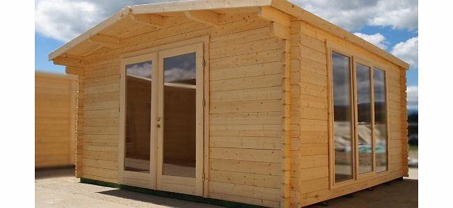 Eden Store Urban Log Cabin / Studio Summerhouse / Garden Office Building / Shed with windows 12.79 x 12.79 ft