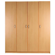 4 Door Wardrobe, Beech