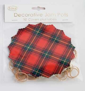 jam pot cover sets in stewart tartan