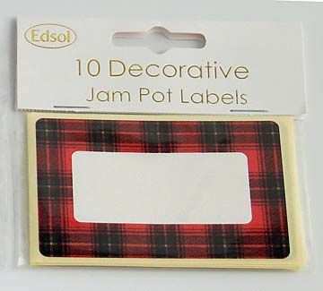 jam pot labels in stewart tartan