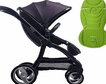 egg Stroller Gunmetal/Storm Grey With Key Lime