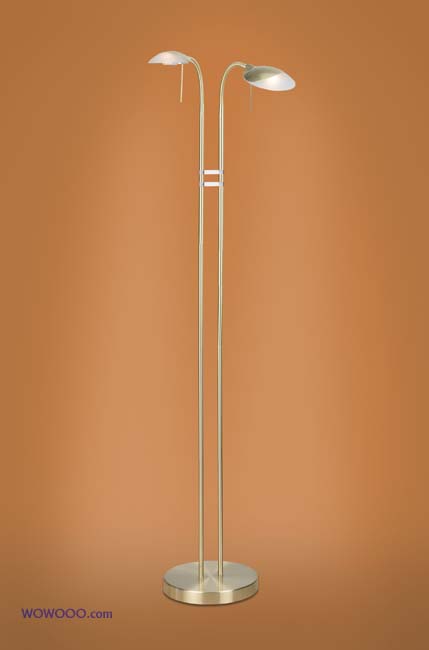 Beta 3 double floor lamp- burnished