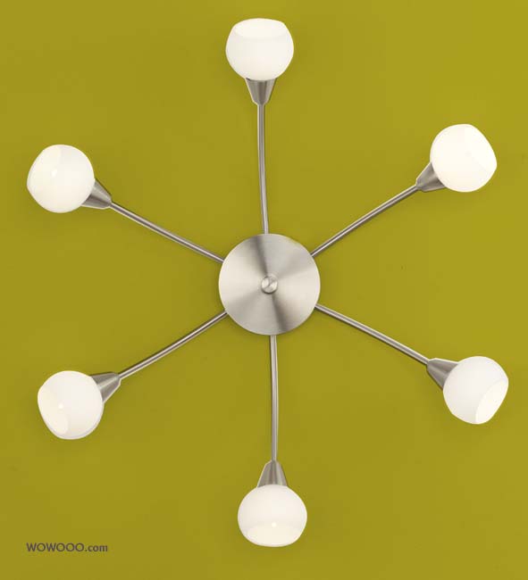 Merida Nickel Ceiling Light - 6 lamp