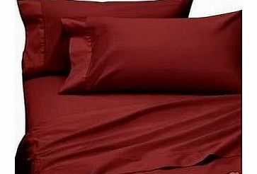 Seven (7) Piece Queen Size Set, Burgundy Solid / Plain, 1200 Thread Count / 1200Tc Sateen Weave Long Staple 100-Percent Ultra Soft Egyptian Cotton. Set Packaged As 4Pc Bed Sheet Set & 3Pc Duvet Be