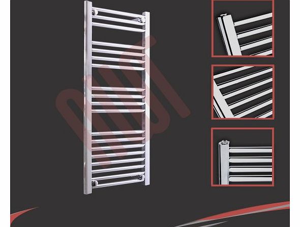 400mm(w) x 1000mm(h) Straight Chrome Electric Heated Towel Rail, Radiator, Warmer. Supplied with 250 Watt Electric Heating Element