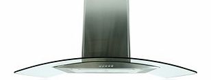 90cm Curved Glass Chimney Hood -