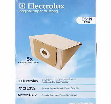 E51N Vacuum Cleaner Bags. Pack of 5